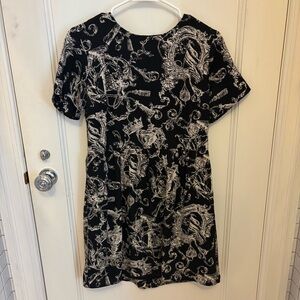 Forever 21 Black and Cream Babydoll Baroque Dress